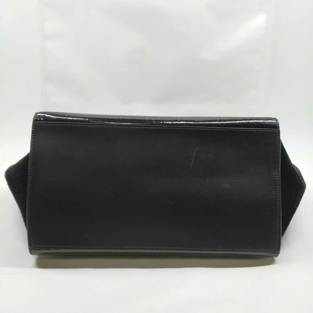 AUTHENTIC CELINE Hand Bag Black Enamel - Picture 5 of 11